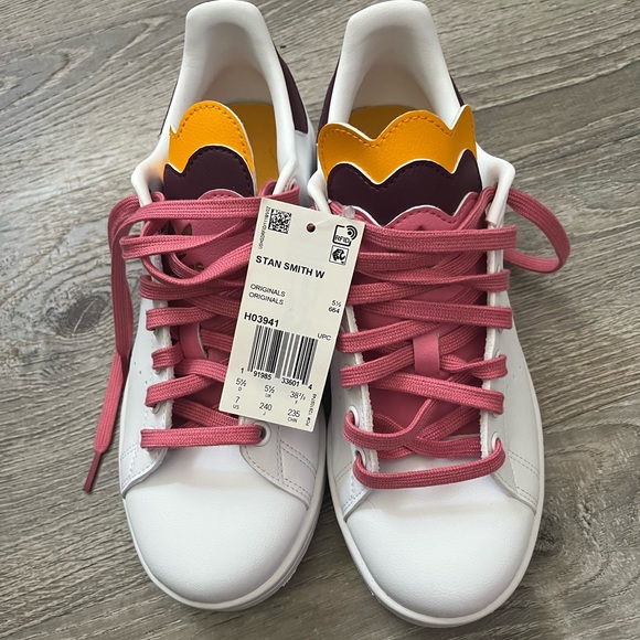 Adidas x Stan Smith White Lace Up Sneakers - Women Size 7